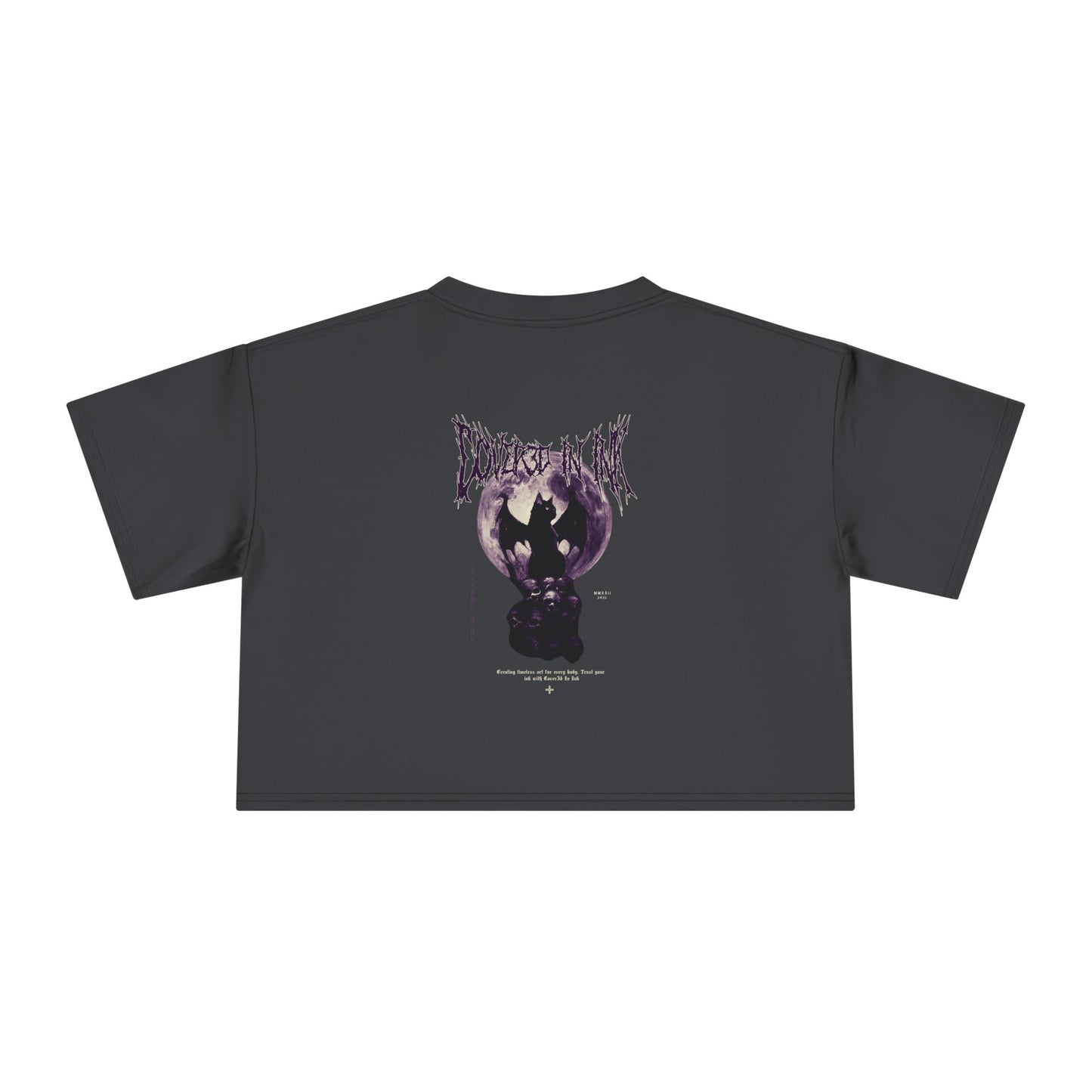 Black Cat Crop Tee