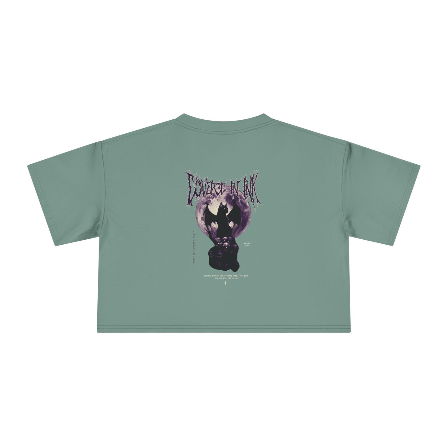 Black Cat Crop Tee