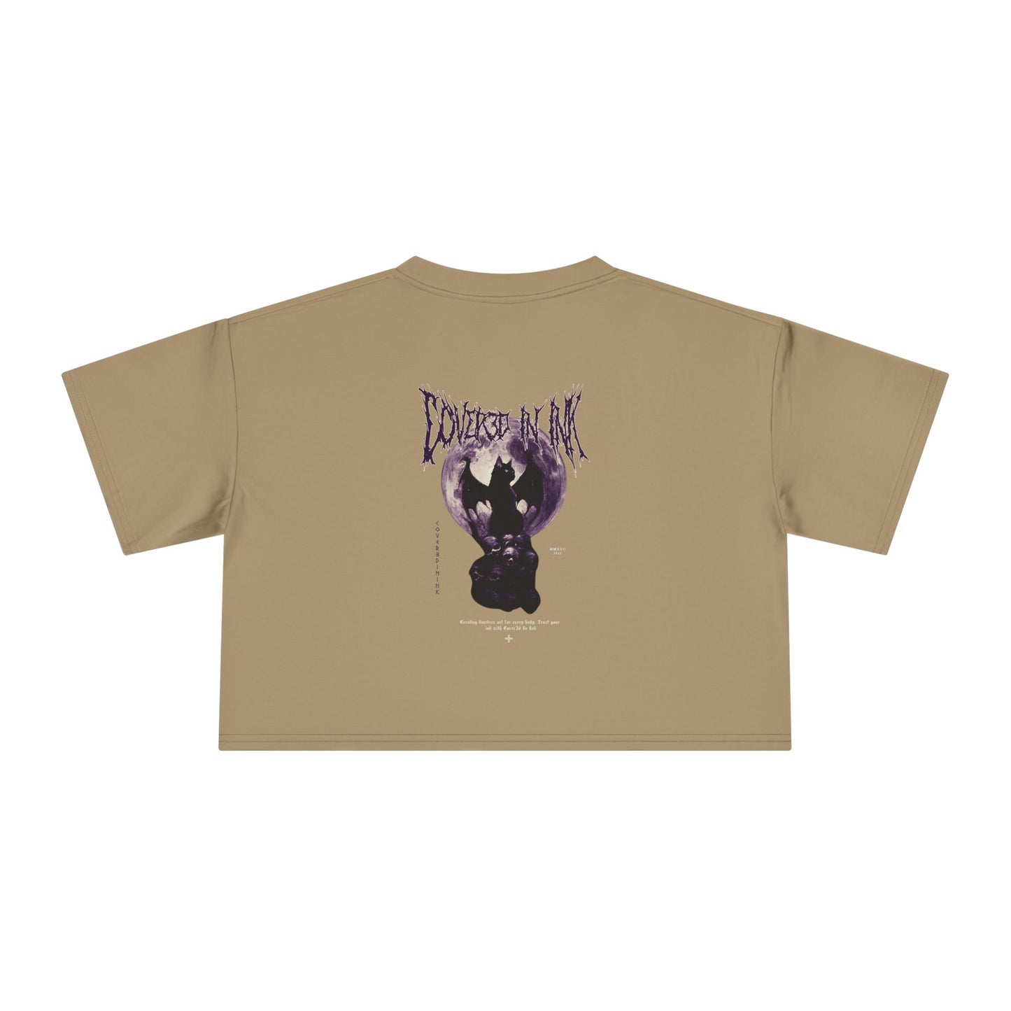 Black Cat Crop Tee