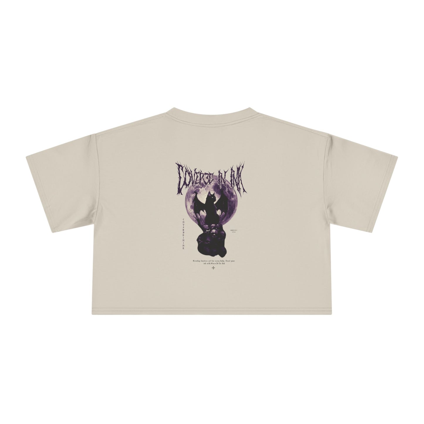 Black Cat Crop Tee