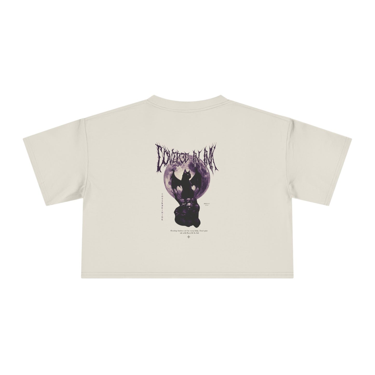 Black Cat Crop Tee