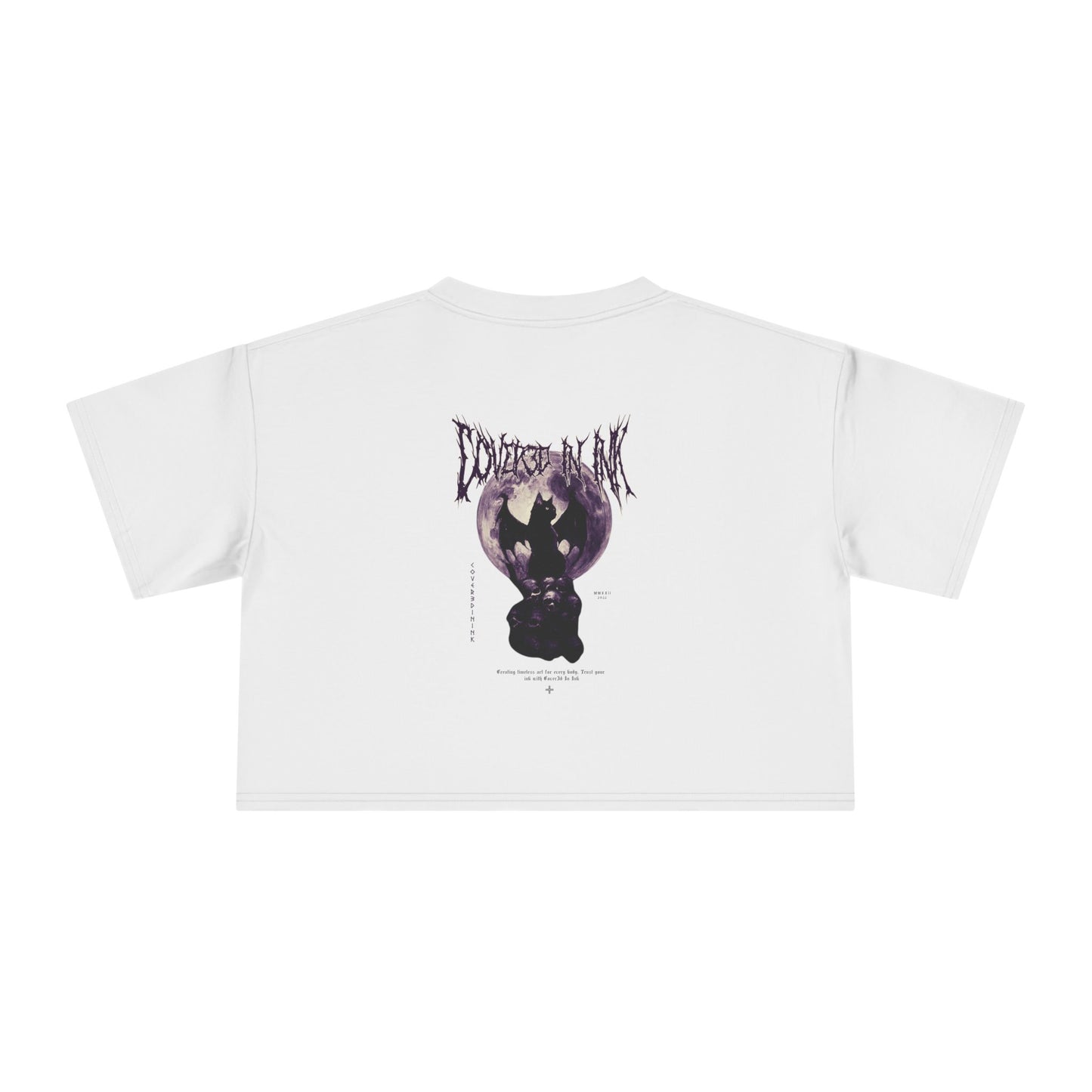 Black Cat Crop Tee