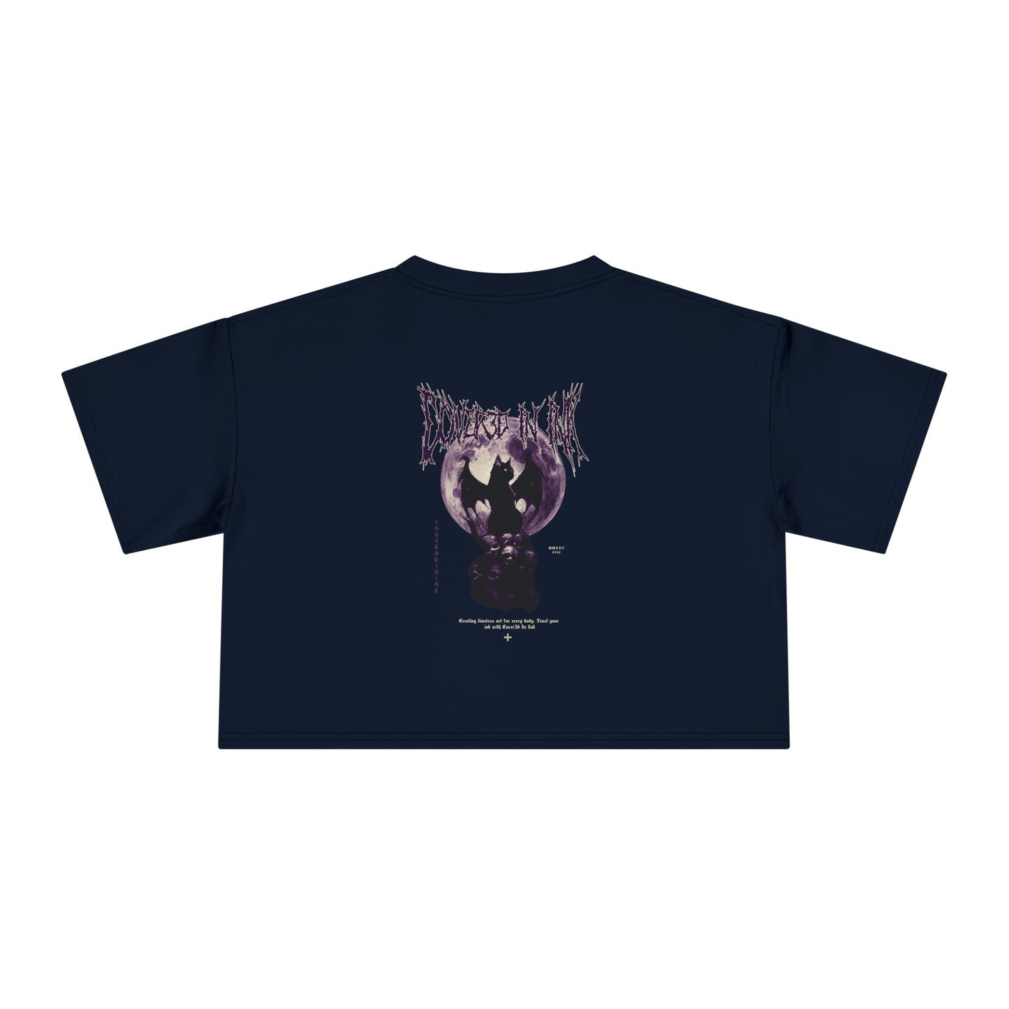 Black Cat Crop Tee