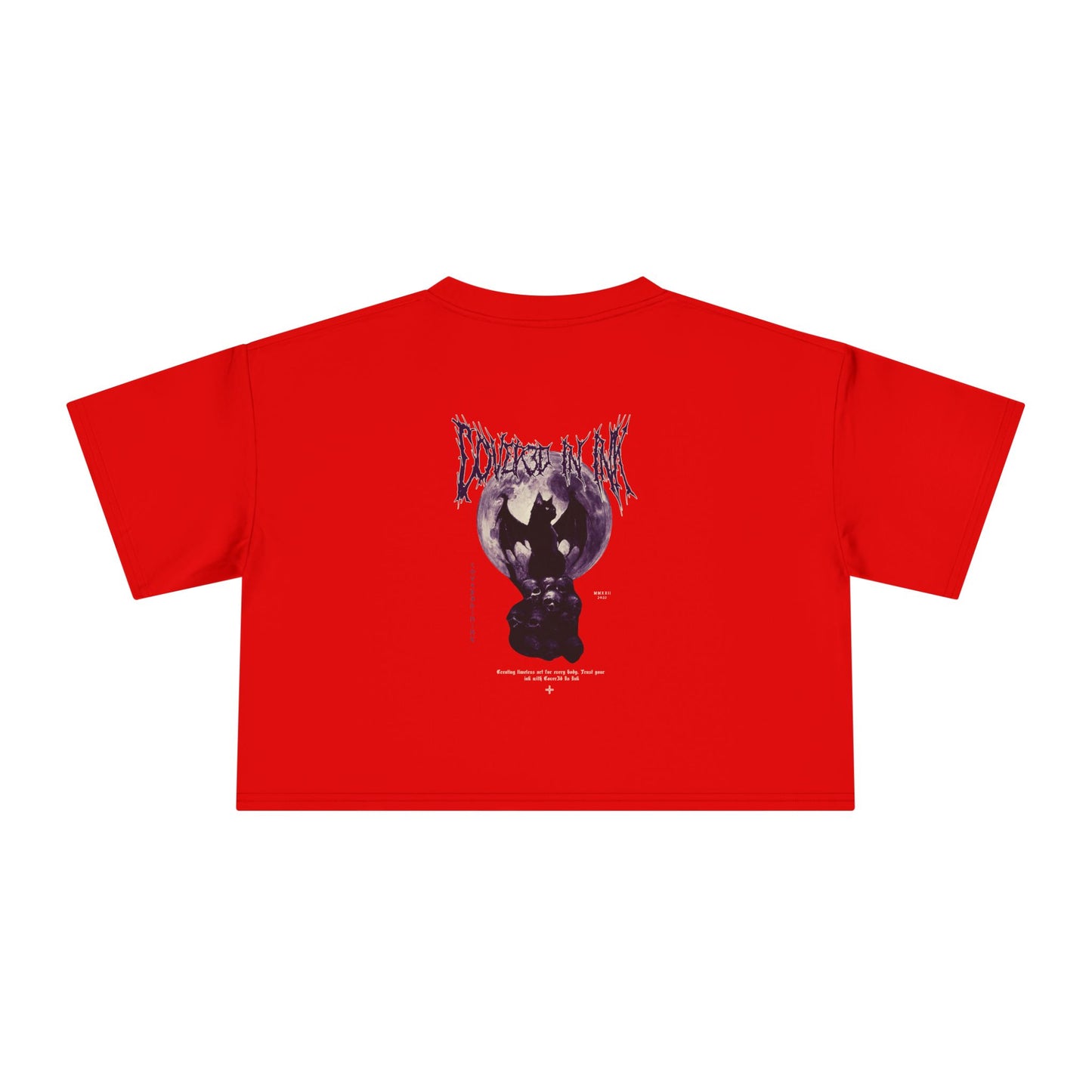 Black Cat Crop Tee