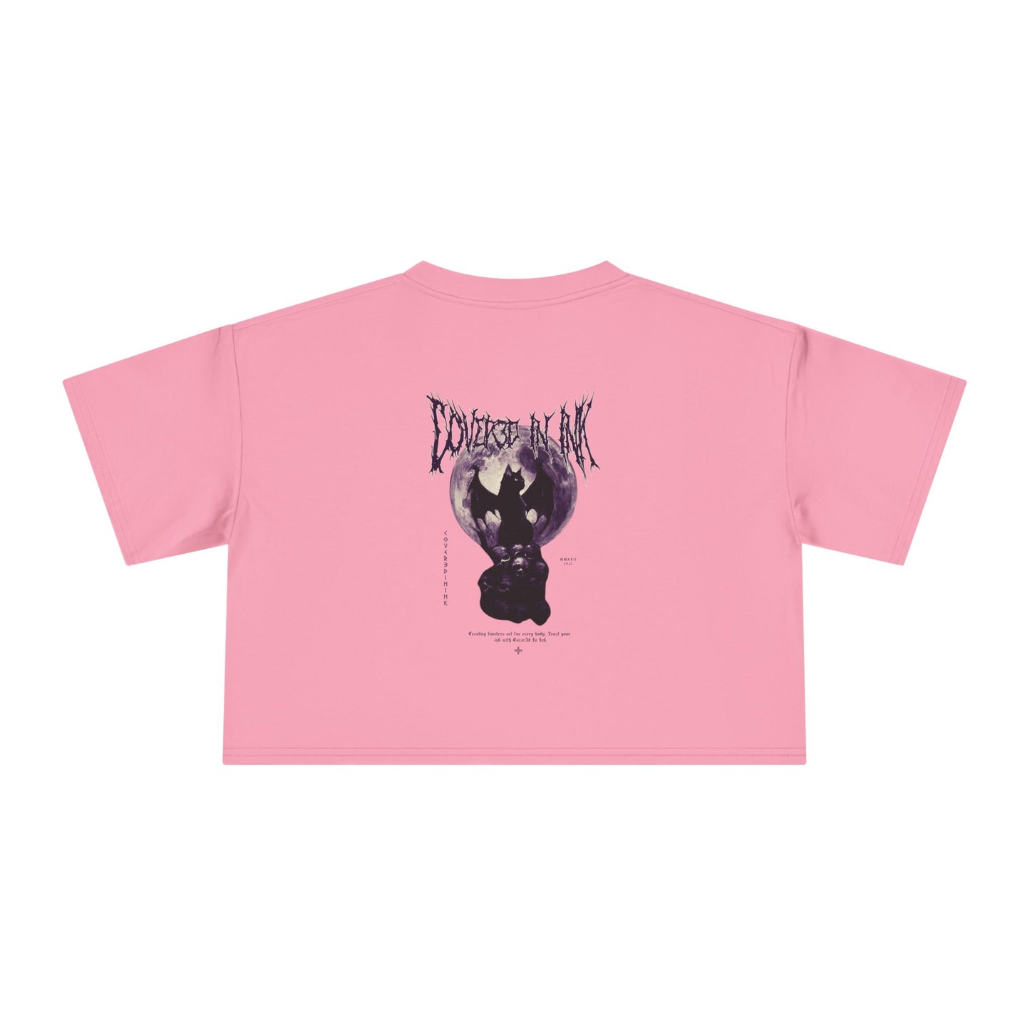 Black Cat Crop Tee