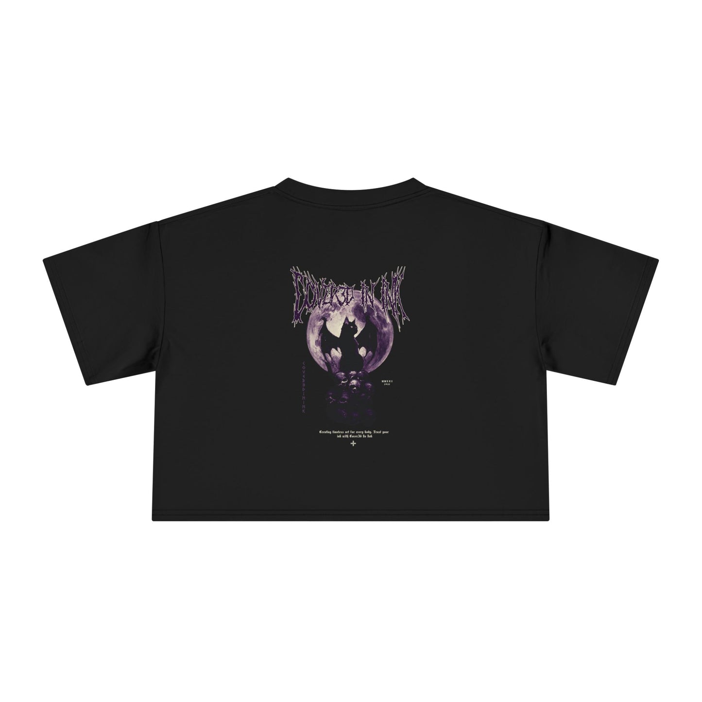 Black Cat Crop Tee