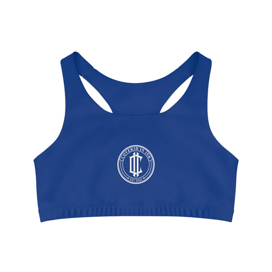 Blue logo Sports Bra